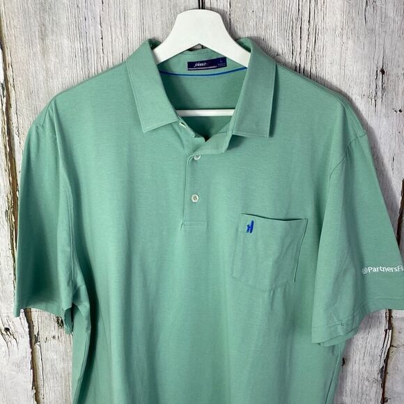 Johnnie O The Original Stretch Jersey Polo in Pistachio Green Size Large F - Picture 2 of 9